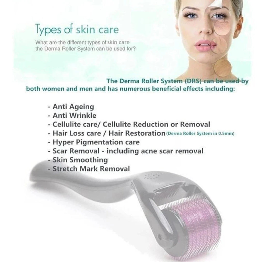 Share DERMA SKIN ROLLER 540 TITANIUM MICRO NEEDLE ANTI AGEING HAIR (ONLY 0.5M)
