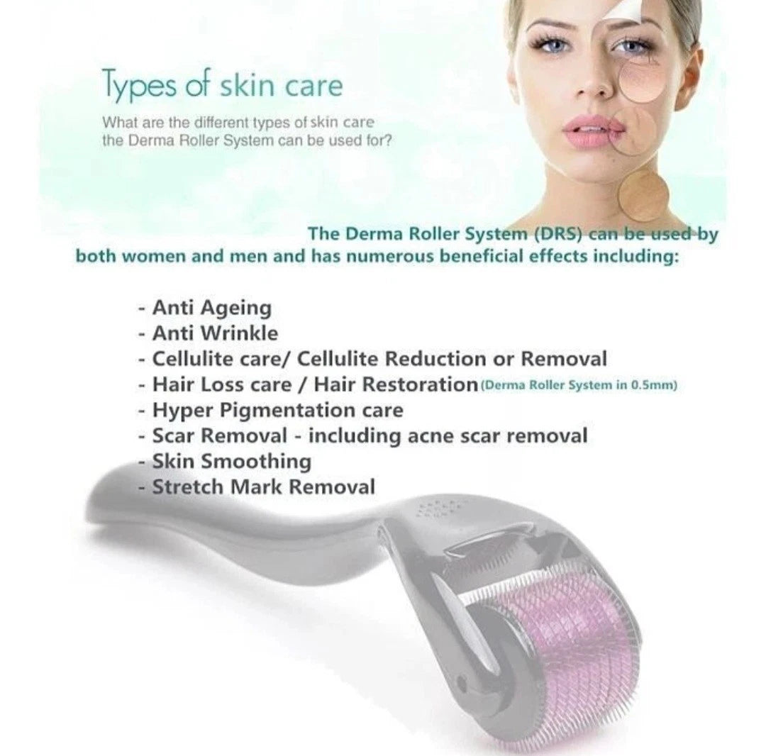 Share DERMA SKIN ROLLER 540 TITANIUM MICRO NEEDLE ANTI AGEING HAIR (ONLY 0.5M)