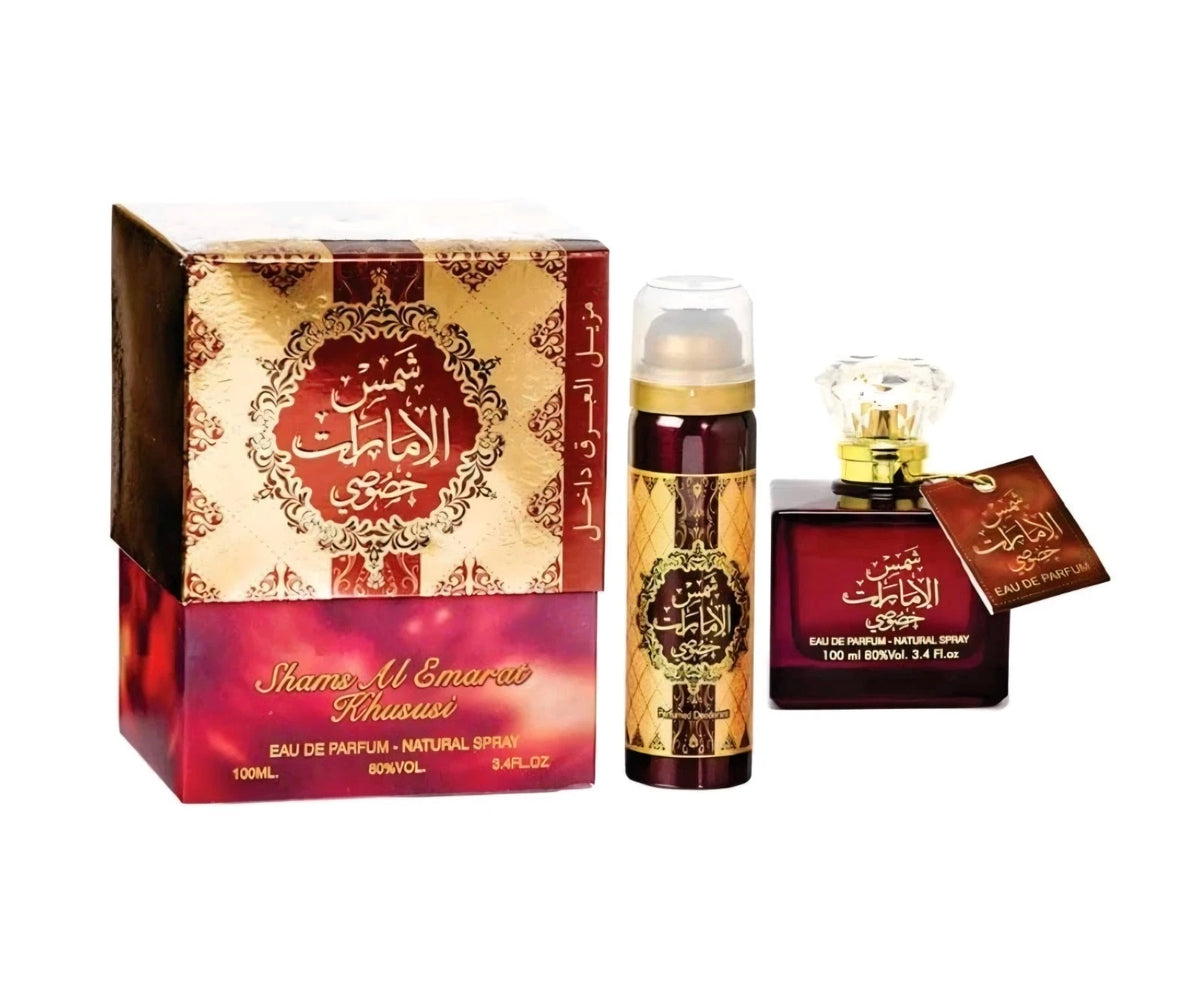Shams Al Emarat Khususi Ard Al Zaafaran EDP Spray Perfume 100ml + Free Deodorant