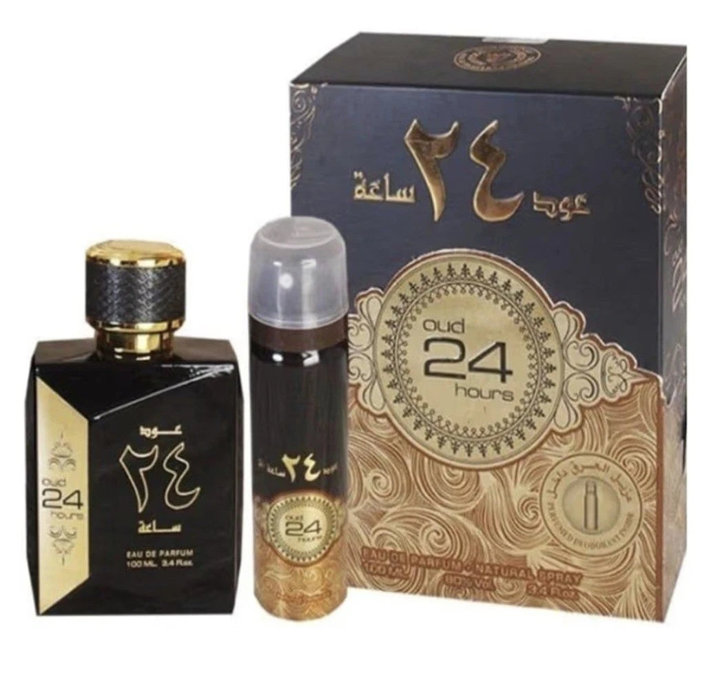 Share Oud 24 Hours by Ard Al Zafraan Eau de Parfum 100ml with Deodorant Body Spray NEW