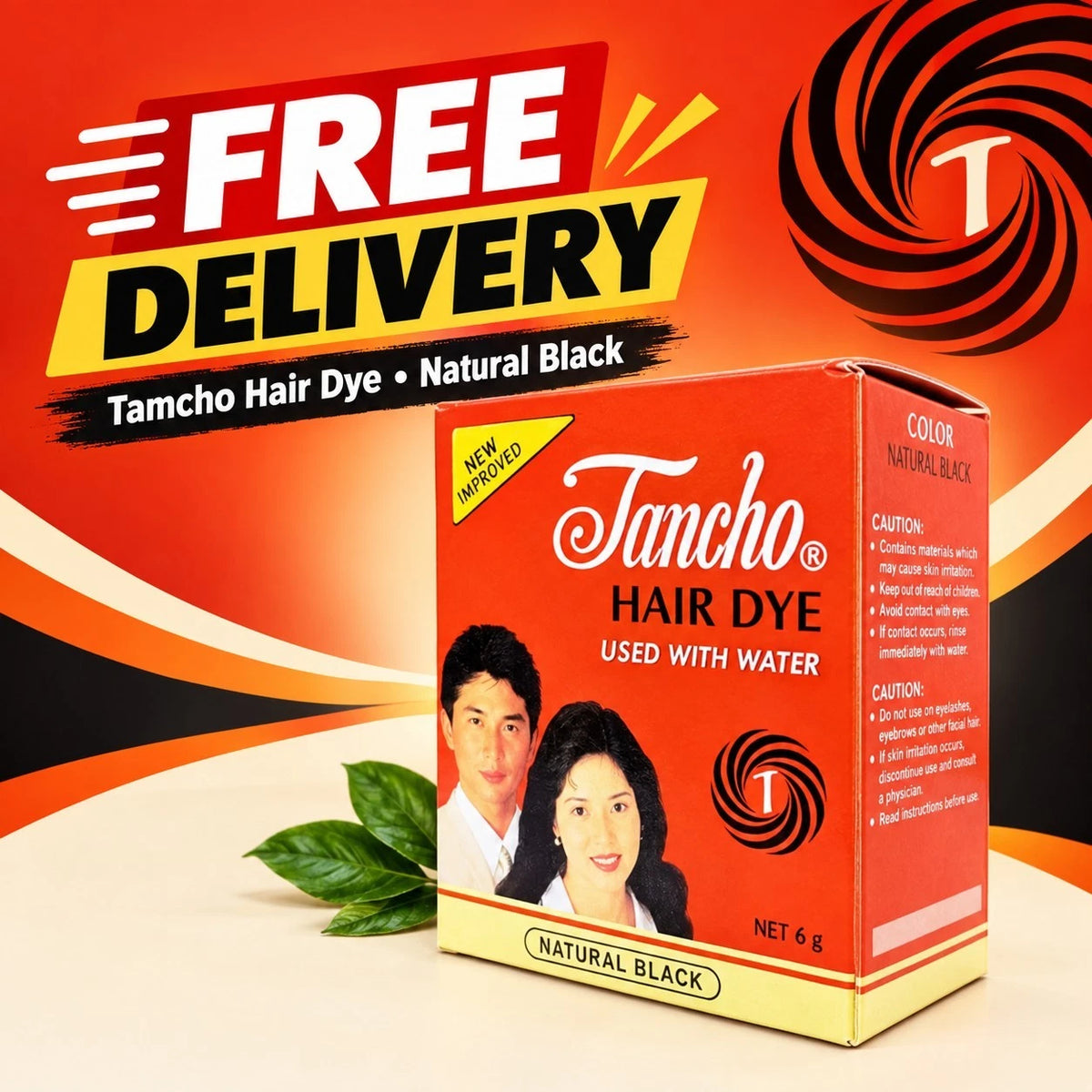 Tancho Hair Dye Powder Natural Black 6 Gram (ORIGINAL 100%)