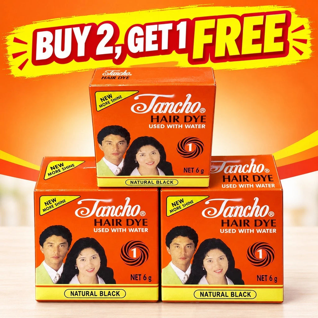 Share 3x Tancho Hair Dye Powder Natural Black 6 Gram ORIGINAL 100% GET 1 FREE Included