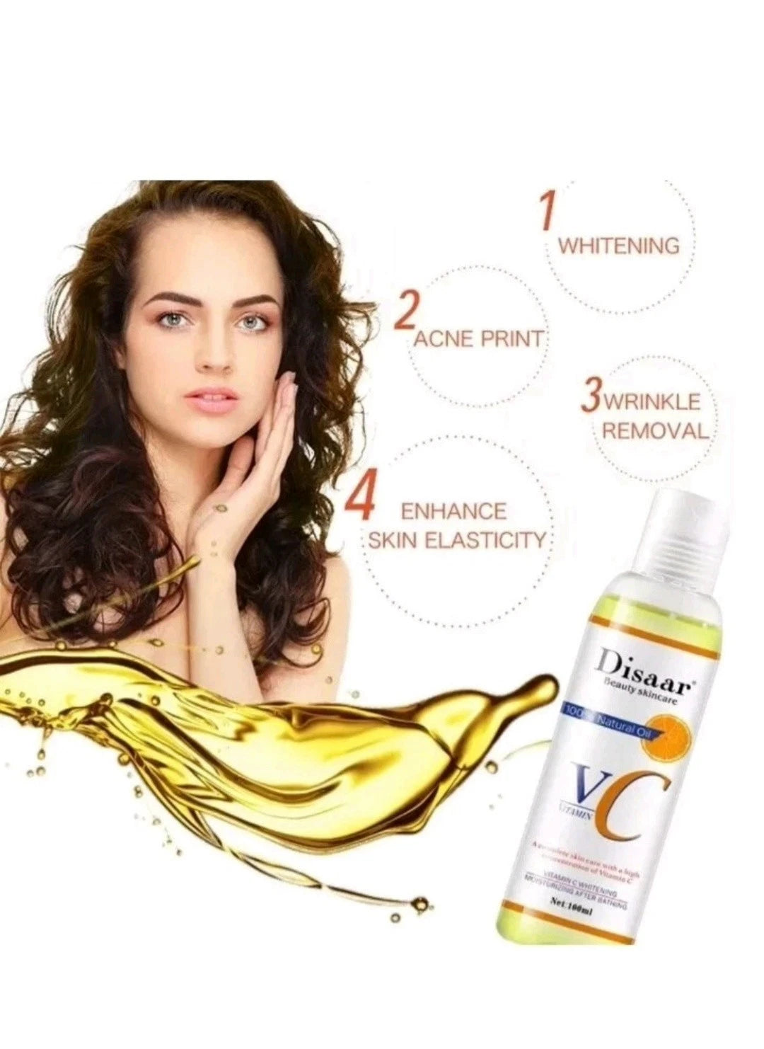 Disaar Vitamin C Glowing Face And Body Natural Oil 100ml